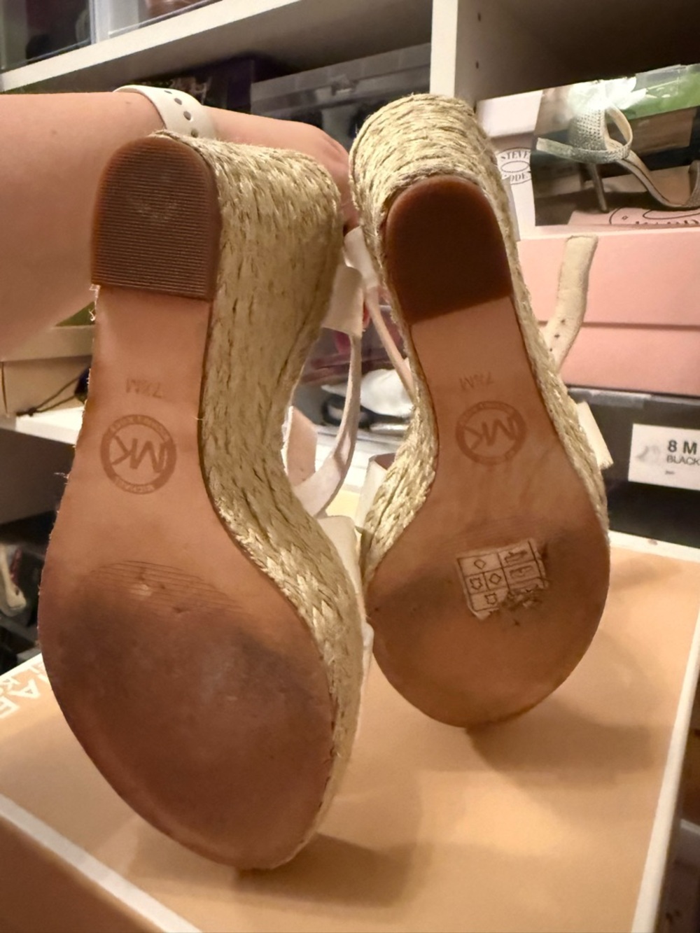 Michael Kors white Espadrille Wedge Sandals with Cross Straps - Picture 4 of 5